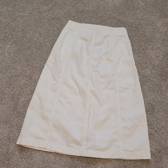 Madewell Rigid Denim Zip Midi Skirt in Tile White Size 25 - Picture 8 of 8